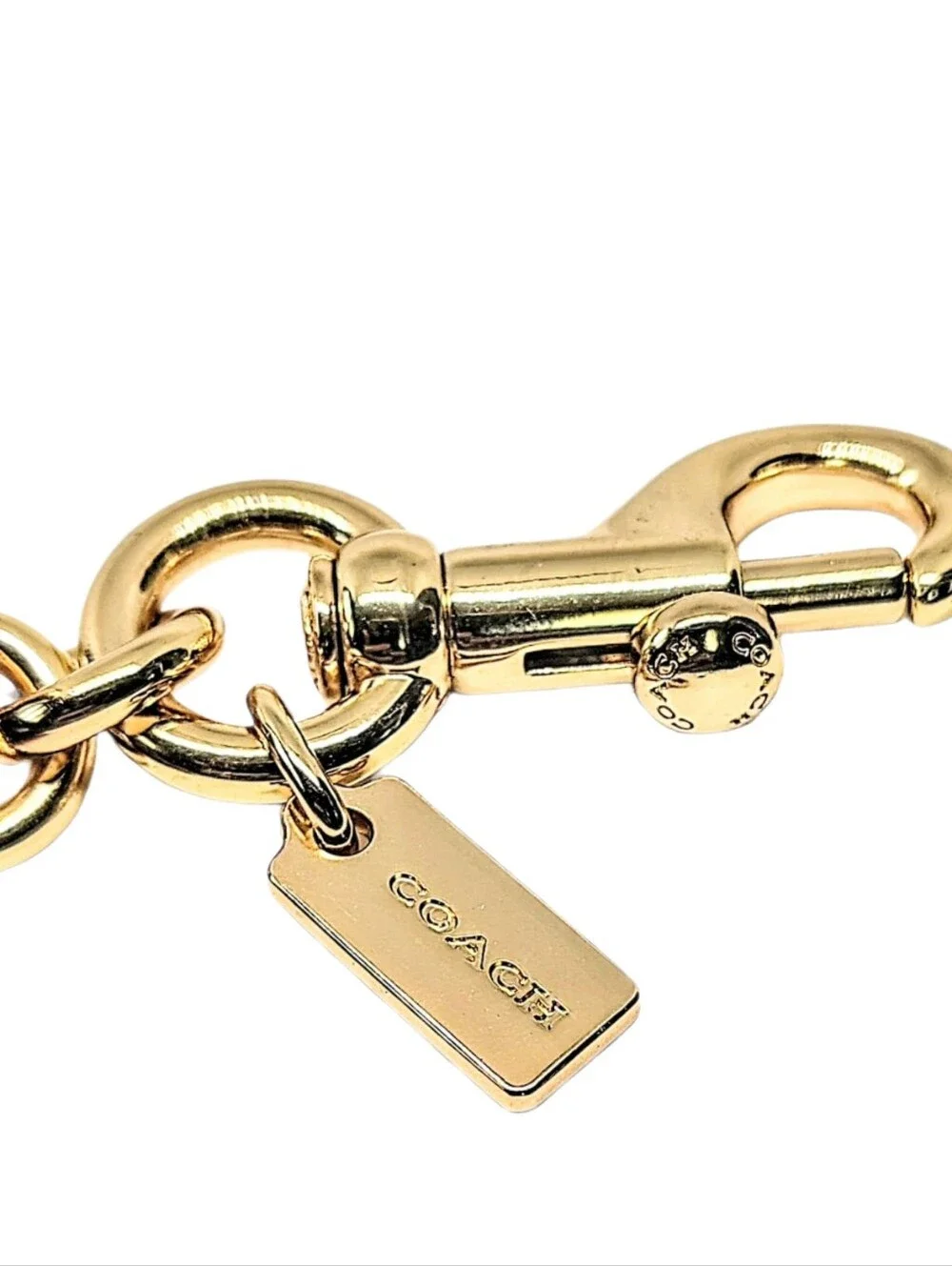 🆕 Coach Pink Lemonade Signature C Mirror Bag Charm Keyring Purse Fob Keychain